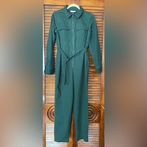 Universal Forest Green Jumpsuit / Zip up with front tie